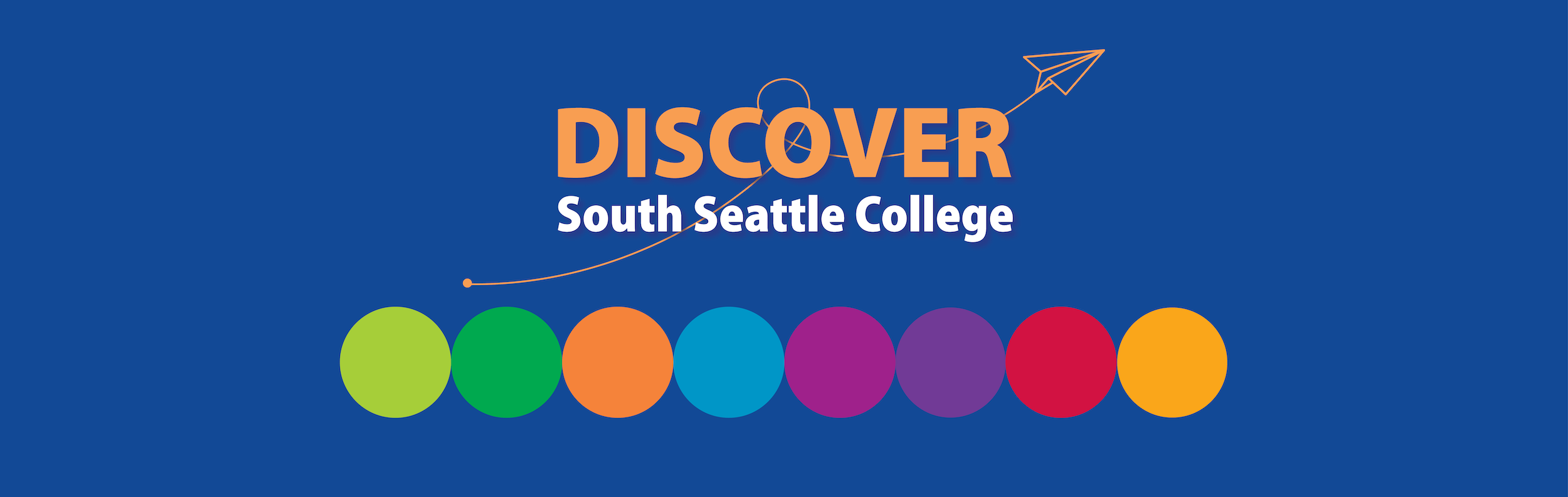  decorative background with text: Discover South Seattle College 