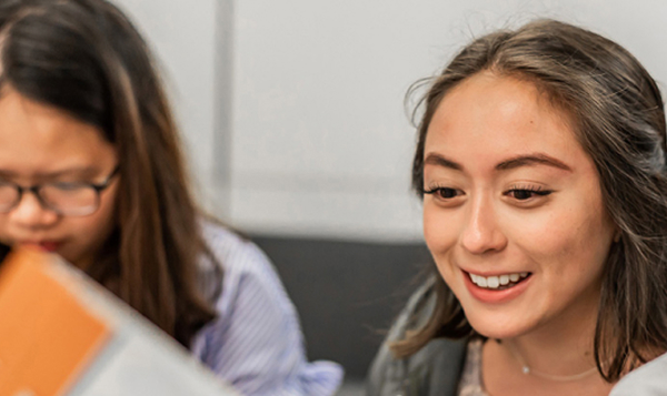 Student candid smile