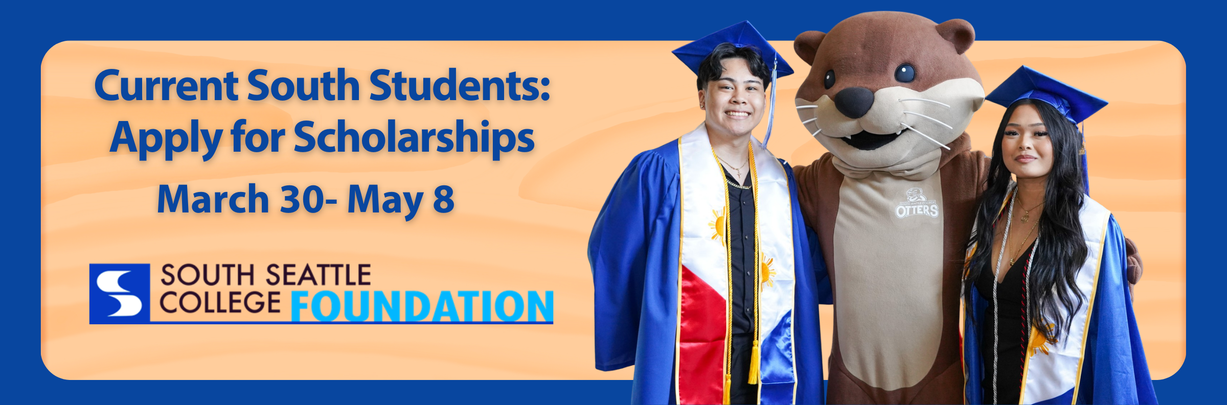  Students posing with South Seattle's mascot, Olivia Otter 