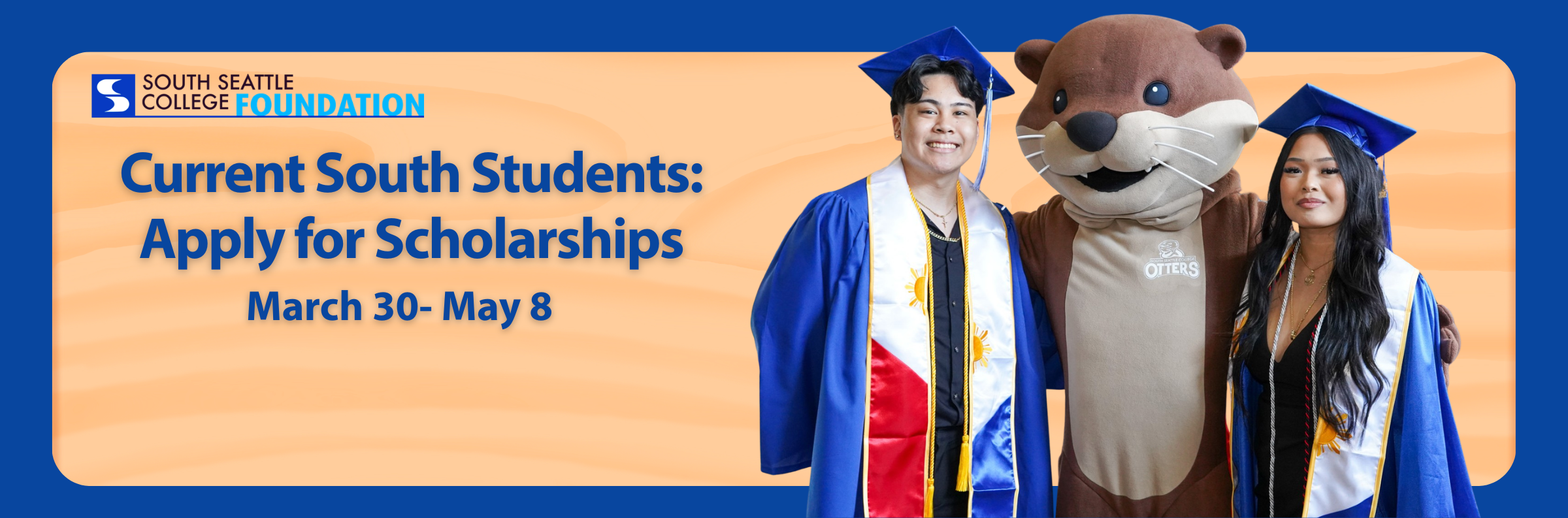  Students posing with South Seattle's mascot, Olivia Otter 