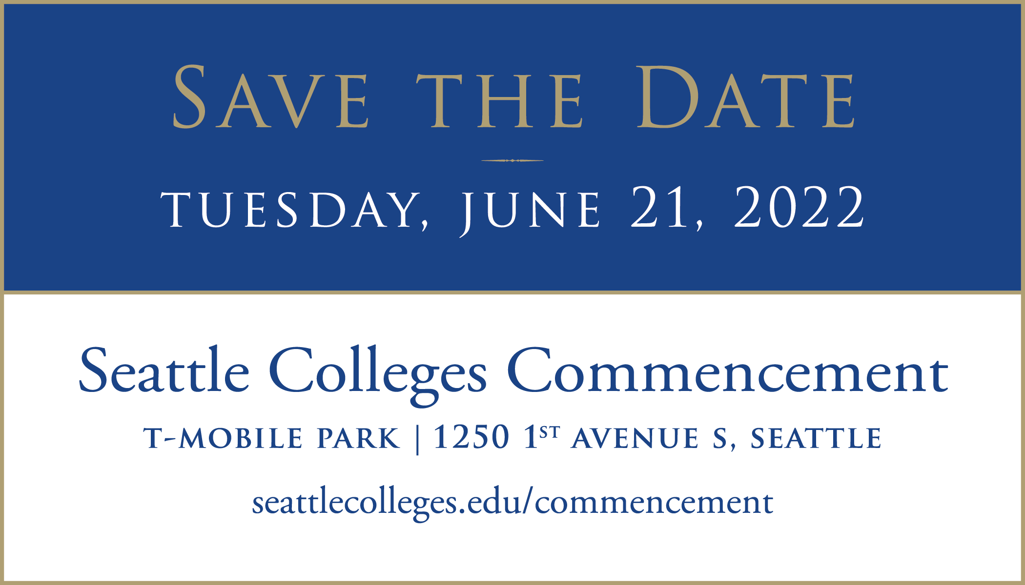Save the Date - Seattle Colleges Commencement