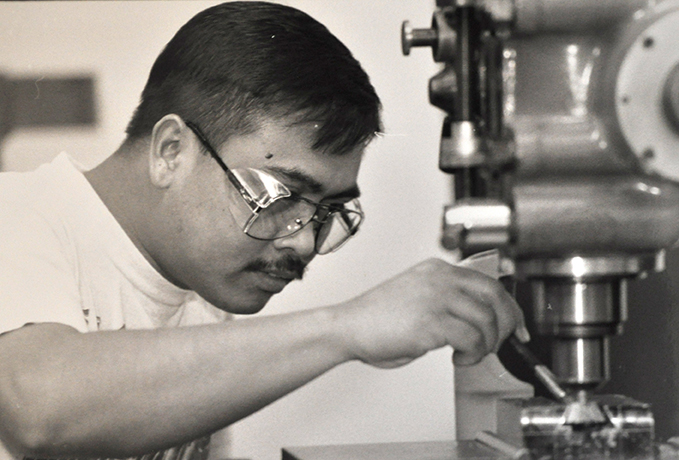 Machining student on the Georgetown Campus in the 1980s. 